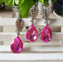 Load image into Gallery viewer, 2014 fashion bijoux for women lady teardrop water drop bib collar statement necklace pendants earring Jewellery sets