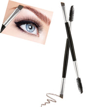 Load image into Gallery viewer, Cheap Makeup Brushes Duo Brow Makeup Brush Wood Handle Double Sided Eyebrow Flat Angled Brushes Wholesale pinceaux maquillage
