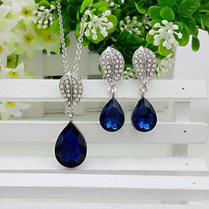 2014 fashion bijoux for women lady teardrop water drop bib collar statement necklace pendants earring Jewellery sets