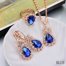 Load image into Gallery viewer, 2019 Top Sale Luxury Classical Women Jewelry Set Designer Water drop Necklace/Earring/Ring Set  Bijoux Femme
